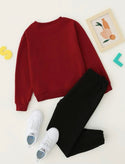 Boys Letter Graphic Pullover & Sweatpants