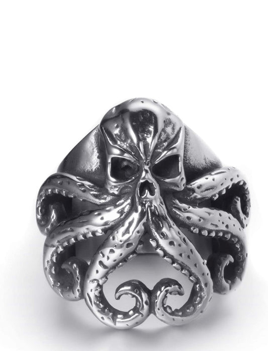 Stainless Steel Rings for Men Viking Bear Man Warrior Silver Black Titanium Biker Ring Charm Jewelry