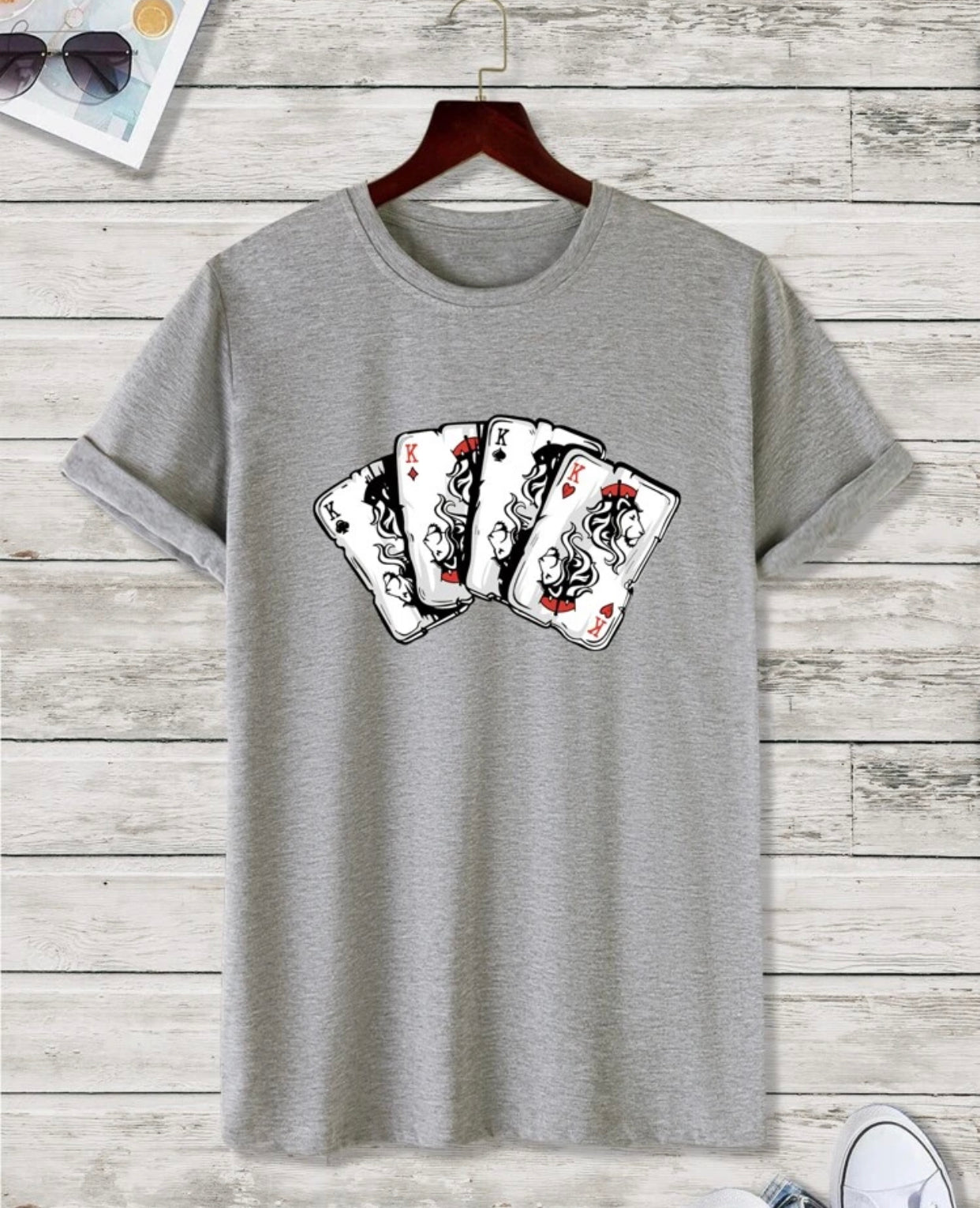 Men’s playing card print tee - Christina’s unique boutique LLC