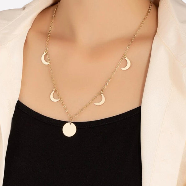 Crescent moon charm necklace
