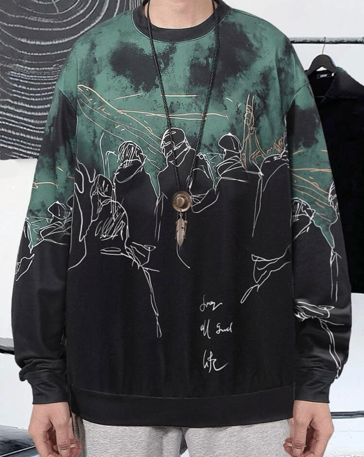 Men’s letter & graphic print sweatshirt