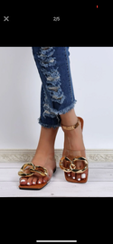 Chain Decor Slide Sandals