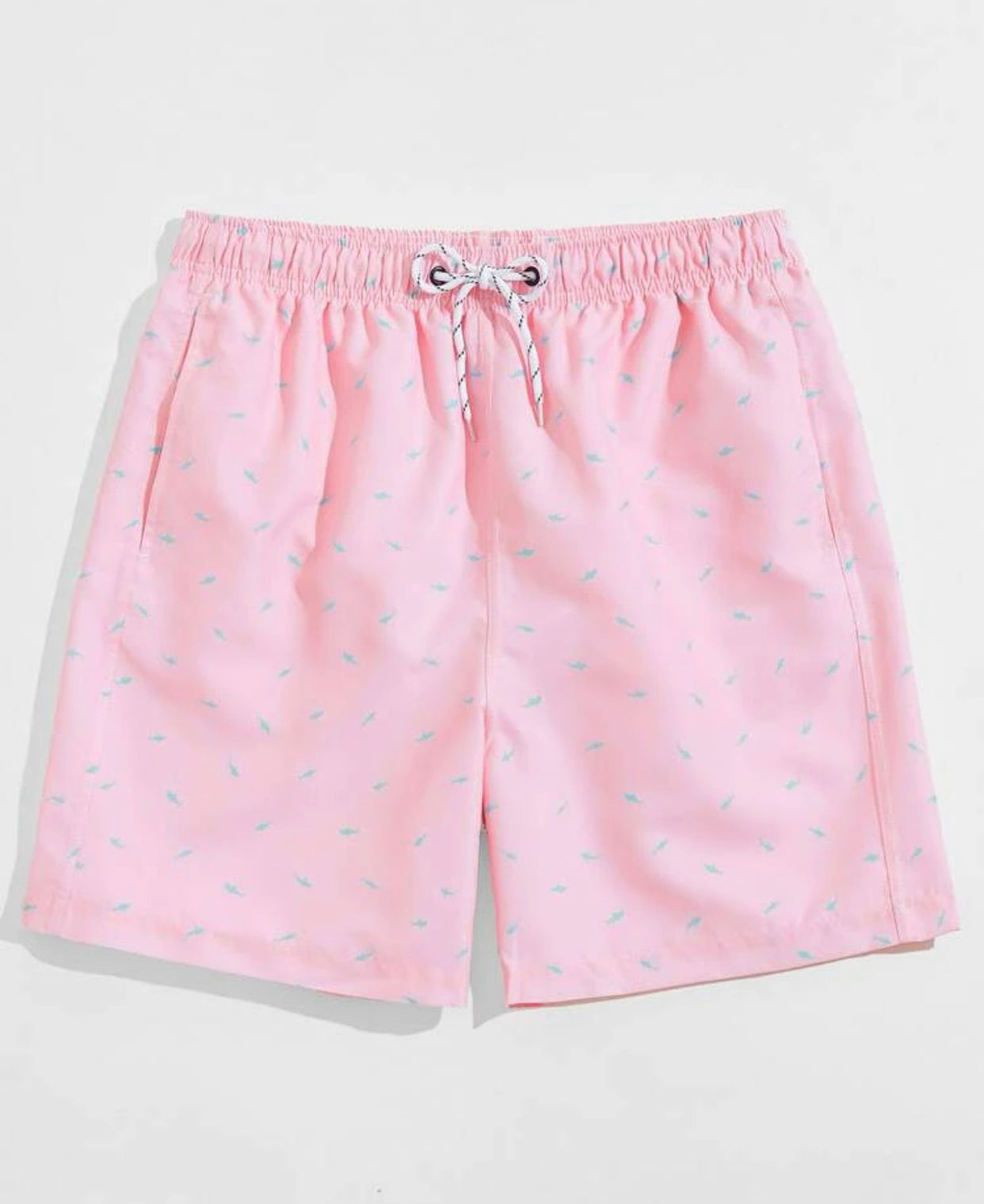 Men’s allover print drawstring swim trunks