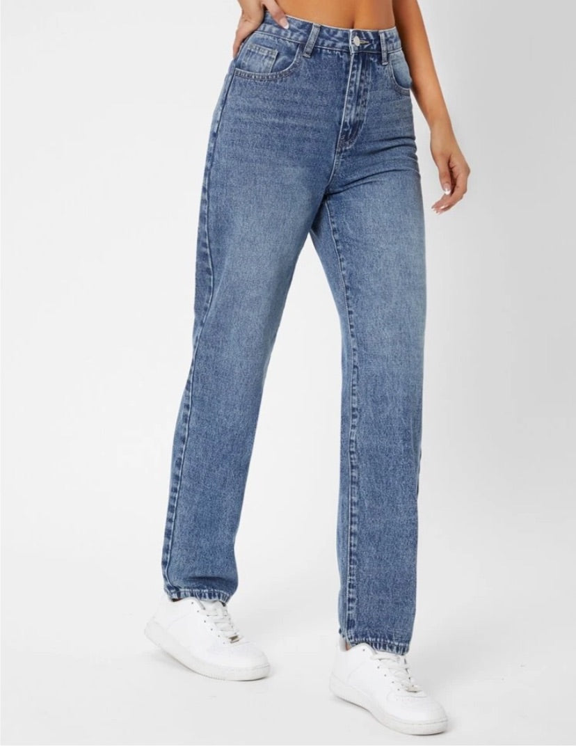 Tall Stone Wash Straight Leg  Jeans
