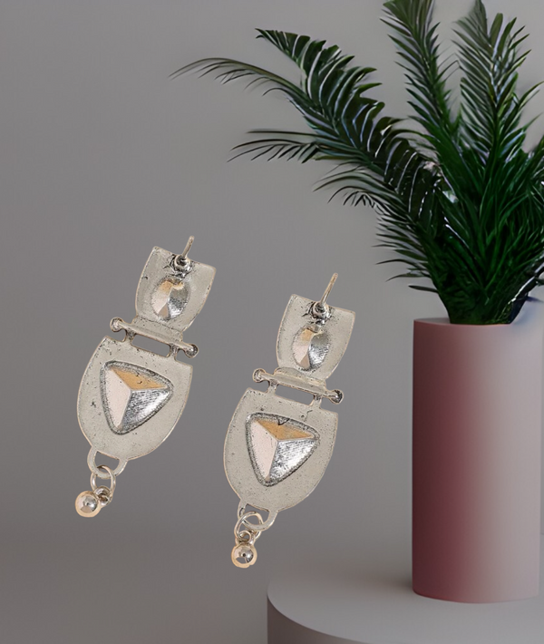 Rhinestone decor drop earrings