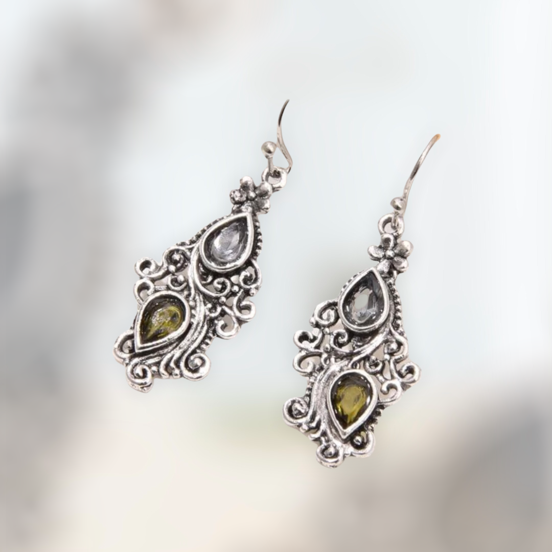 Water drop charm earrings