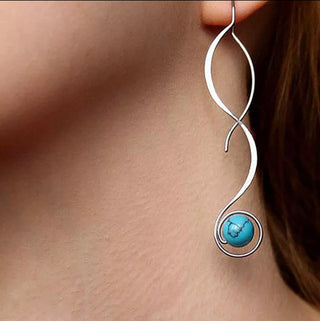 Unique abstract turquoise drop earrings.