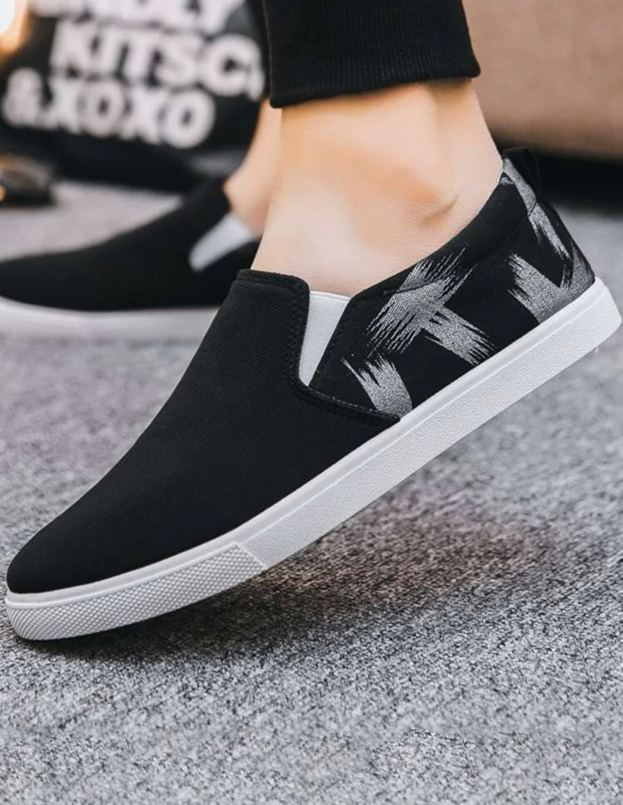 Men’s graphic slip on loafers