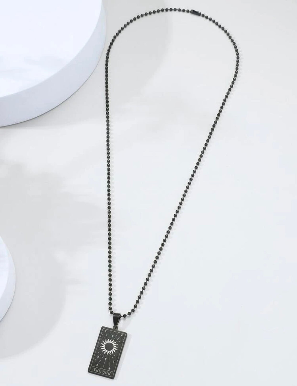 Men’s sun ring card pendant necklace