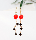 Flower decor drop earrings