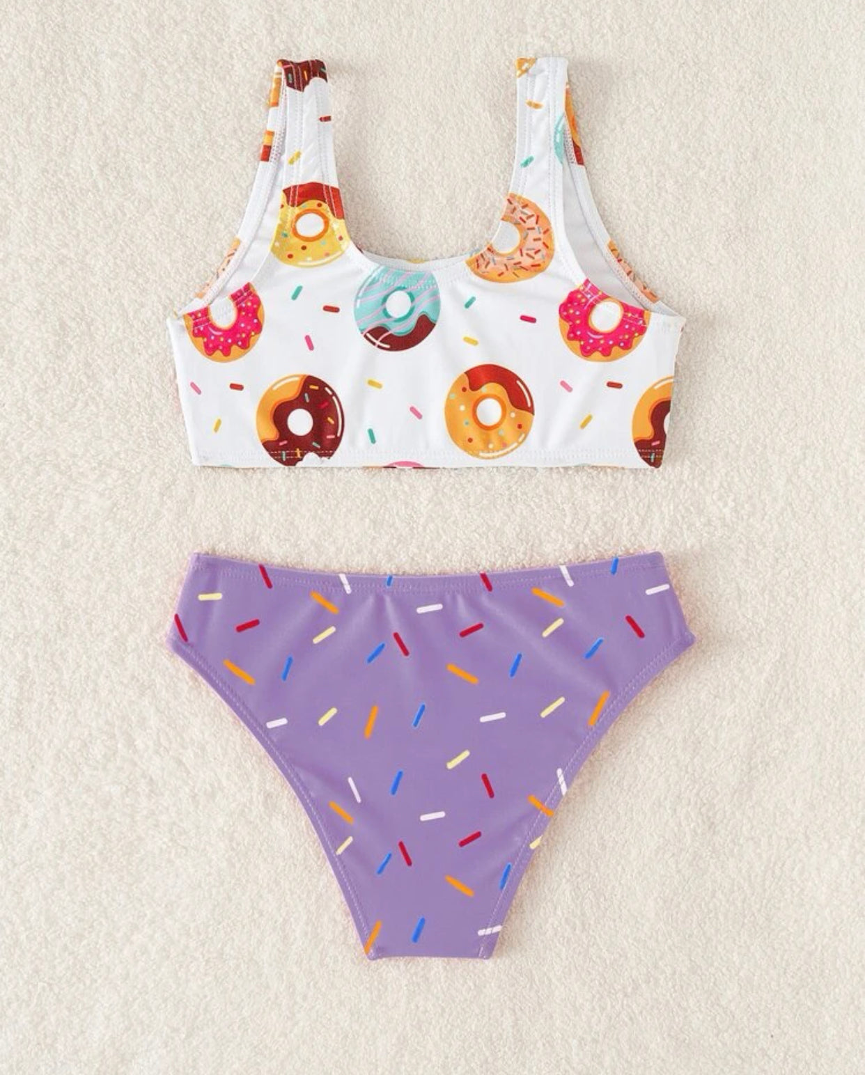 Toddler girls donut print bikini swimsuit