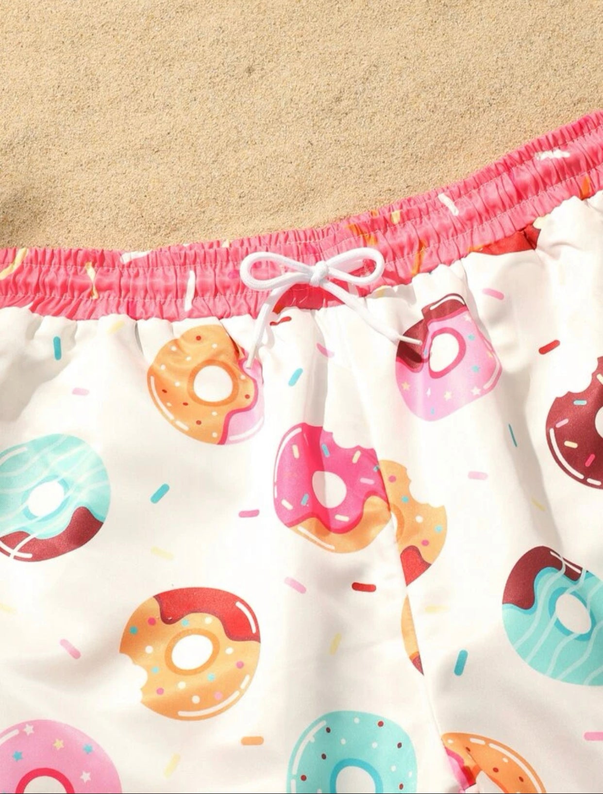 Men’s donut print swim trunks