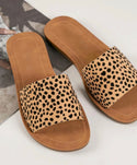 Pleather wide fit slipper sandals