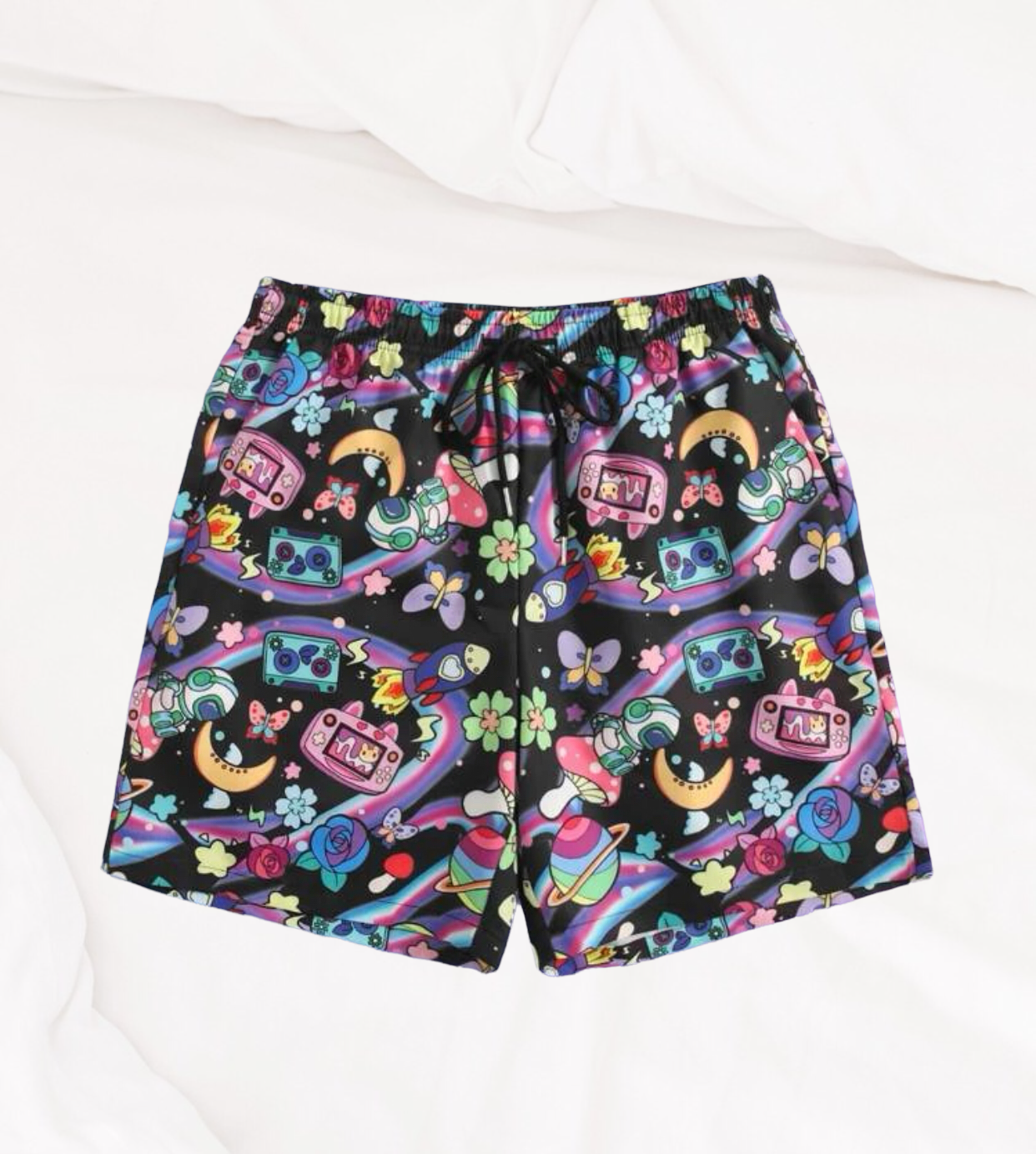 Men’s rainbow cartoon graphic shorts
