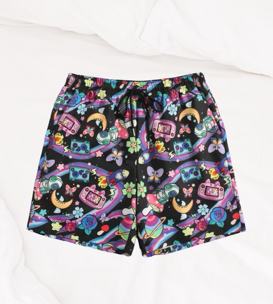 Men’s rainbow cartoon graphic shorts