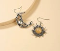 Sun and moon charm mismatched dangle earrings - Christina’s unique boutique LLC