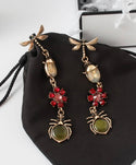 Insect flower decor abalone inspired drop earrings