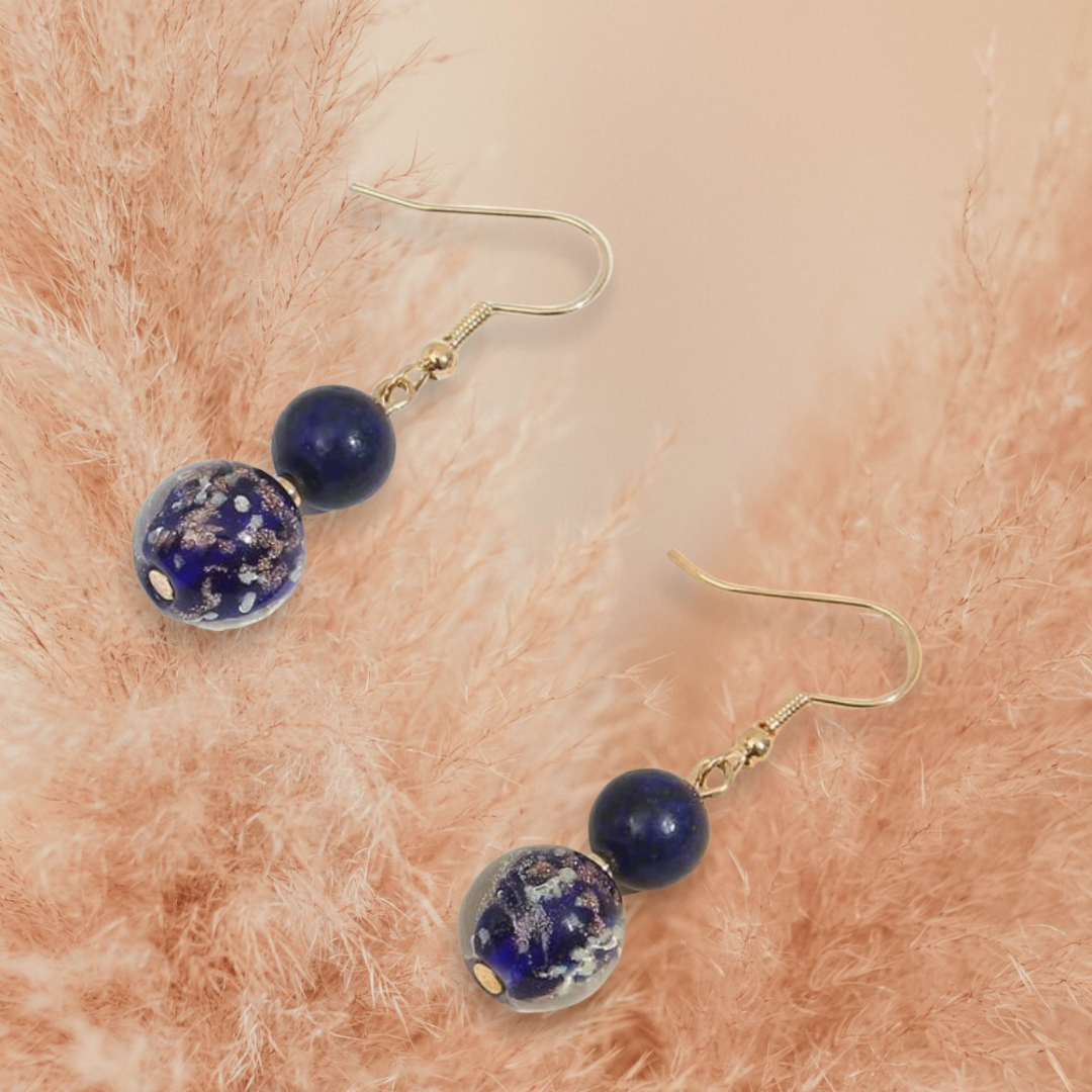 Glass ball drop earrings