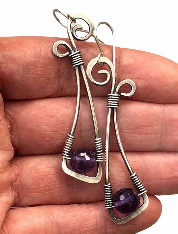 Unique vintage inspired purple decor dangle earrings. - Christina’s unique boutique LLC