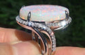 Large 925 Silver Fire Opal Gemstone Ring Wedding Engagement Women Jewelry Sz6-10