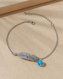 Feather decor anklet