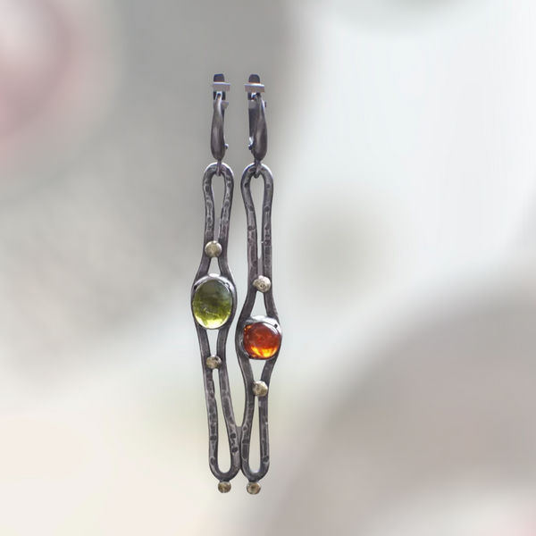 Olivine and citrine inspired drop earrings
