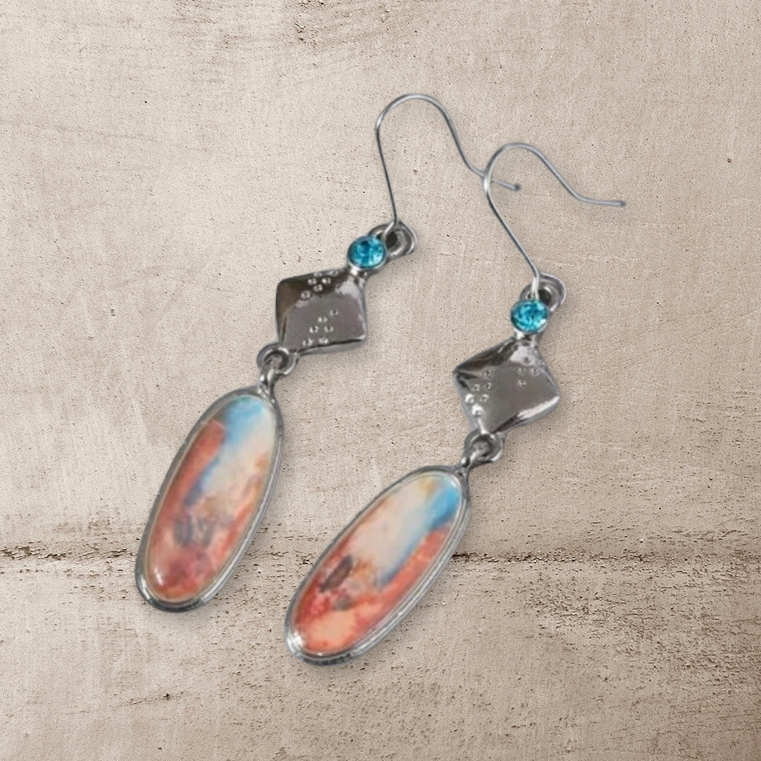 Volcanic rock inspired dangle earrings