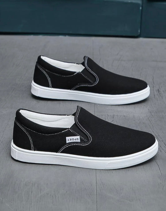 Men’s letter patch canvas shoes