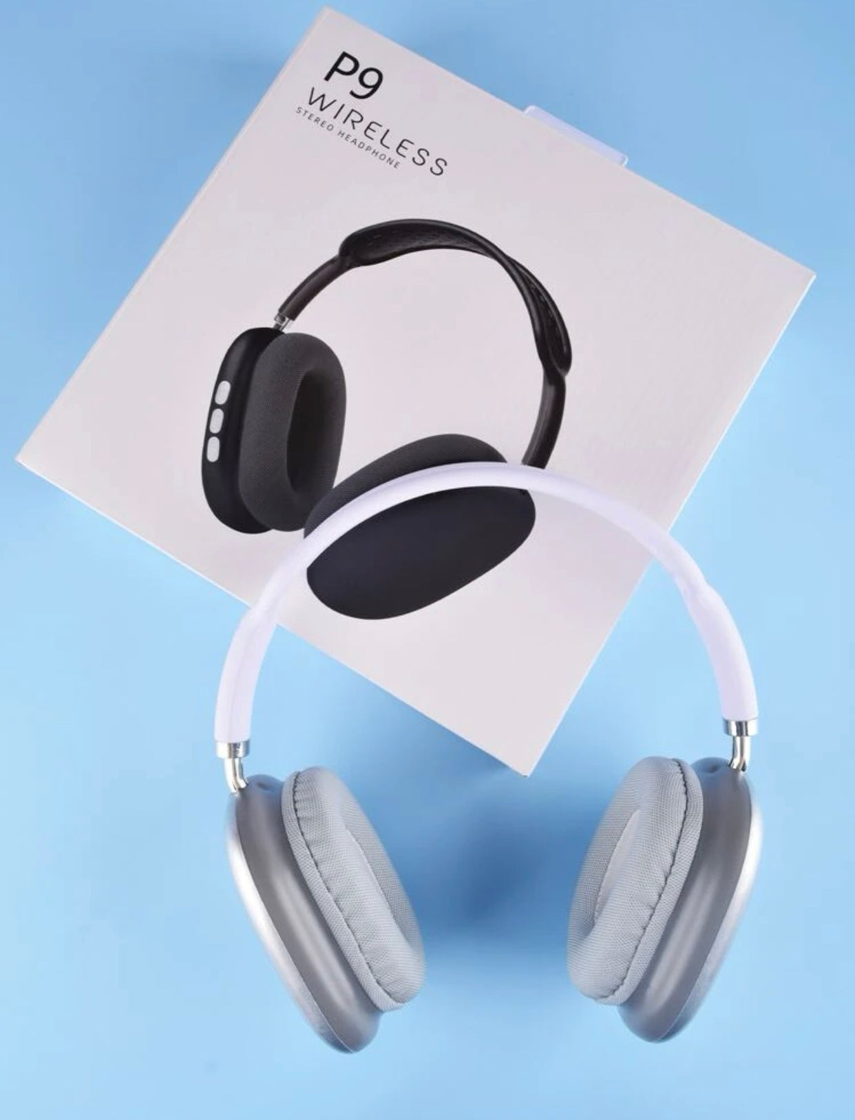 Metallic wireless headset compatible with Bluetooth