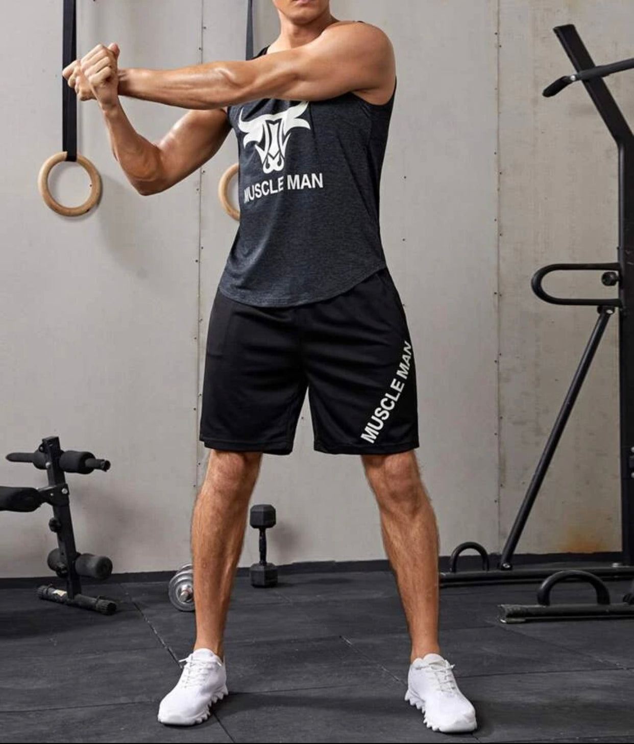 Men’s bull & letter graphic sports tank & shorts - Christina’s unique boutique LLC