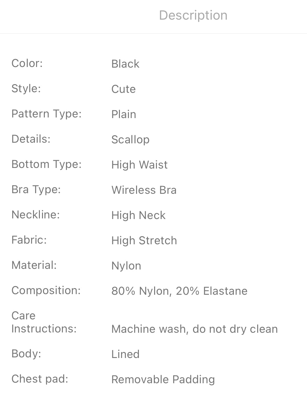 Scallop trim high waist bikini swimsuit