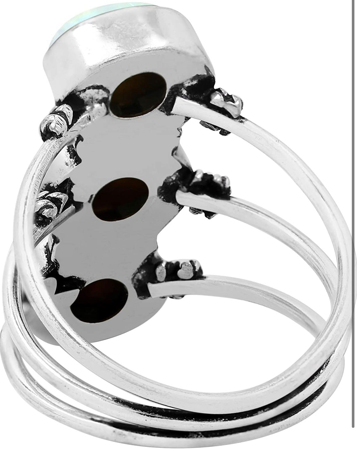 Gorgeous three stone 925 silver moonstone ring. - Christina’s unique boutique LLC