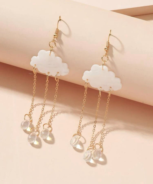 Cloud design dangle earrings