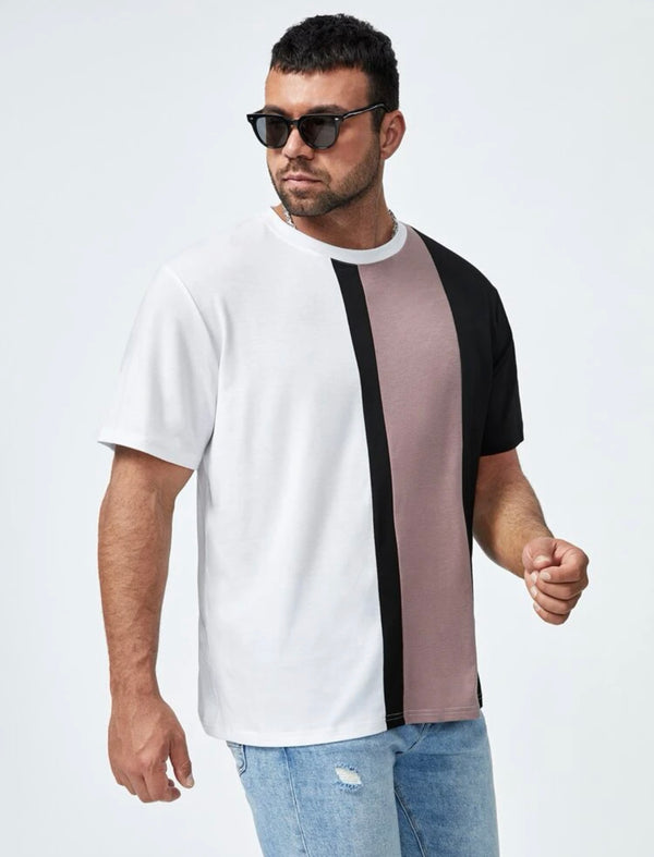 Men’s extended size color block tee