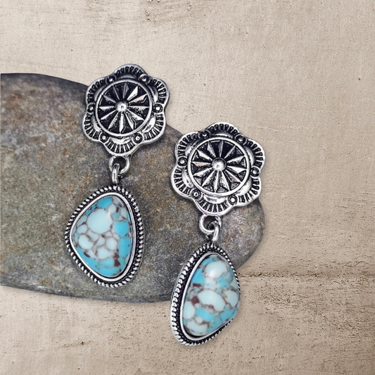 Stunning turquoise decor drop earrings
