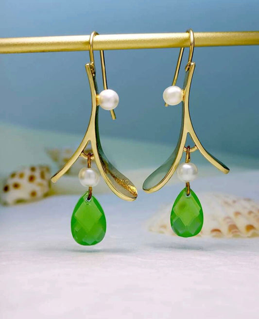 Faux pearl decor earrings