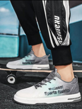 Men’s ombré letter graphic lace-up front skate shoes
