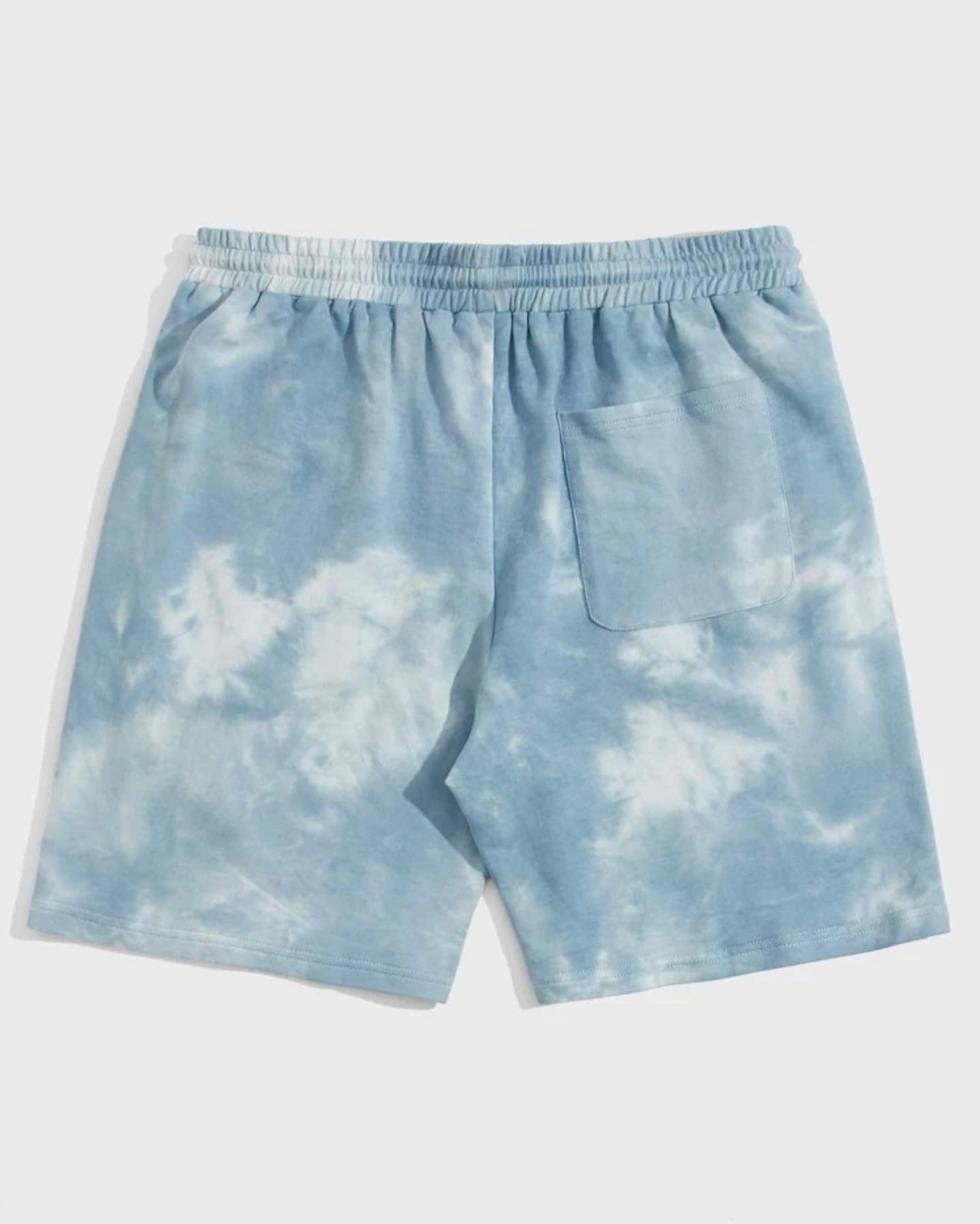 Men’s tie dye slogan graphic drawstring track shorts