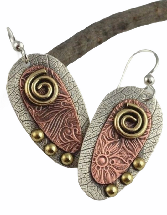 Textured metal earrings - Christina’s unique boutique LLC