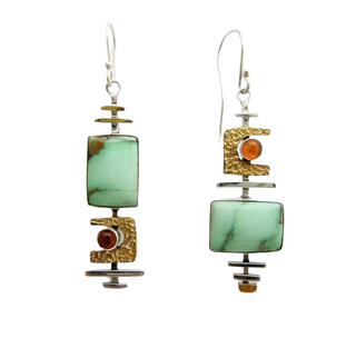 Unique green abstract dangle earrings
