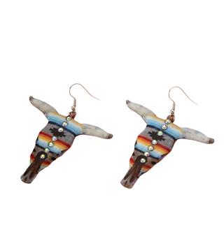 Bull head charm dangle earrings