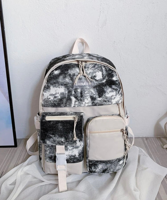 Large capacity buckle decor tie dye backpack