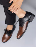 Men’s two tone crocodile embossed lace-up front Oxford shoes