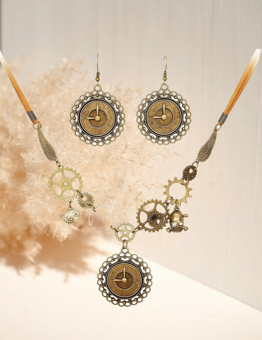 Gears Pendant Statement Necklace