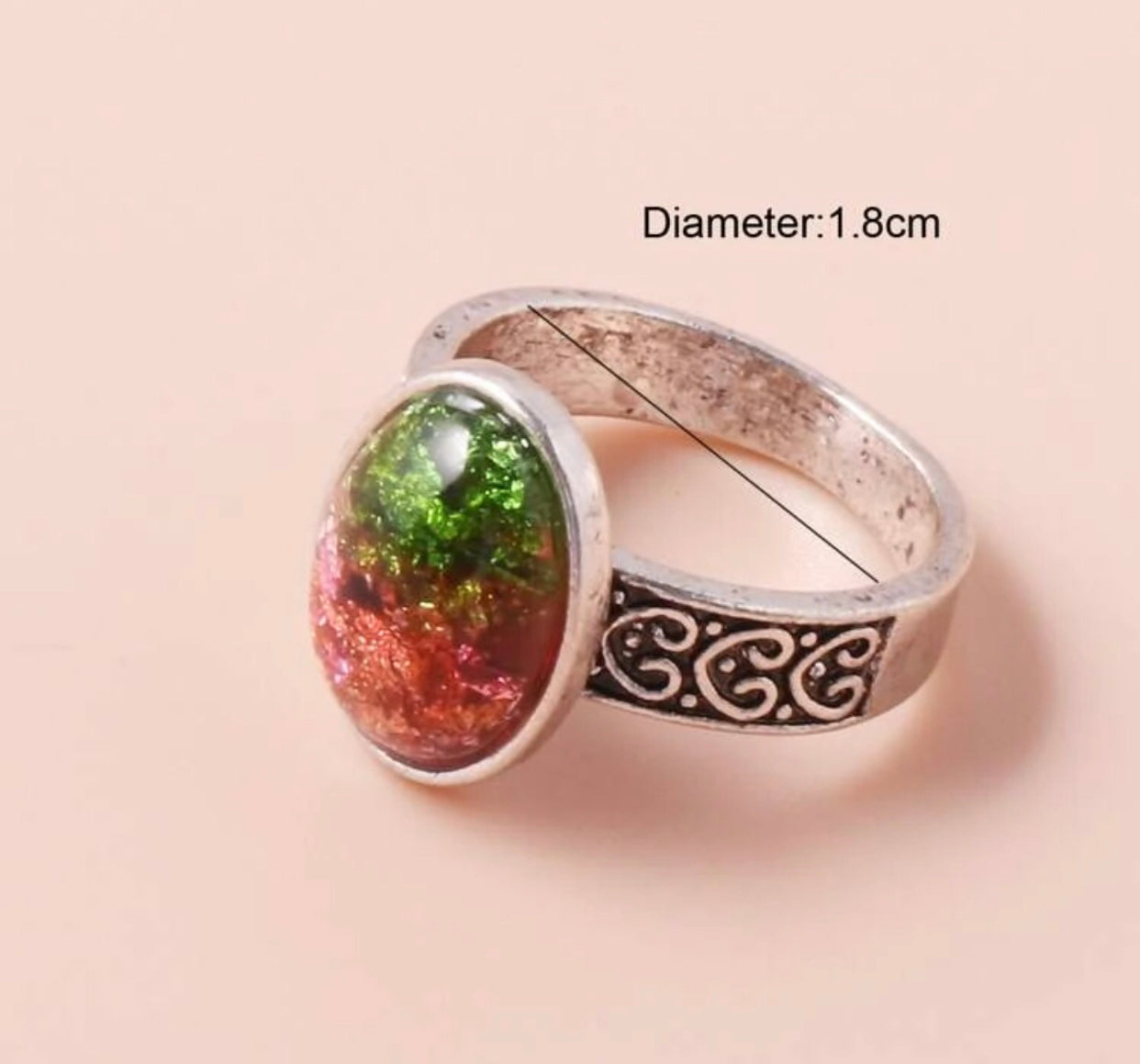 Geometric decor textured metal ring. Size 8. - Christina’s unique boutique LLC