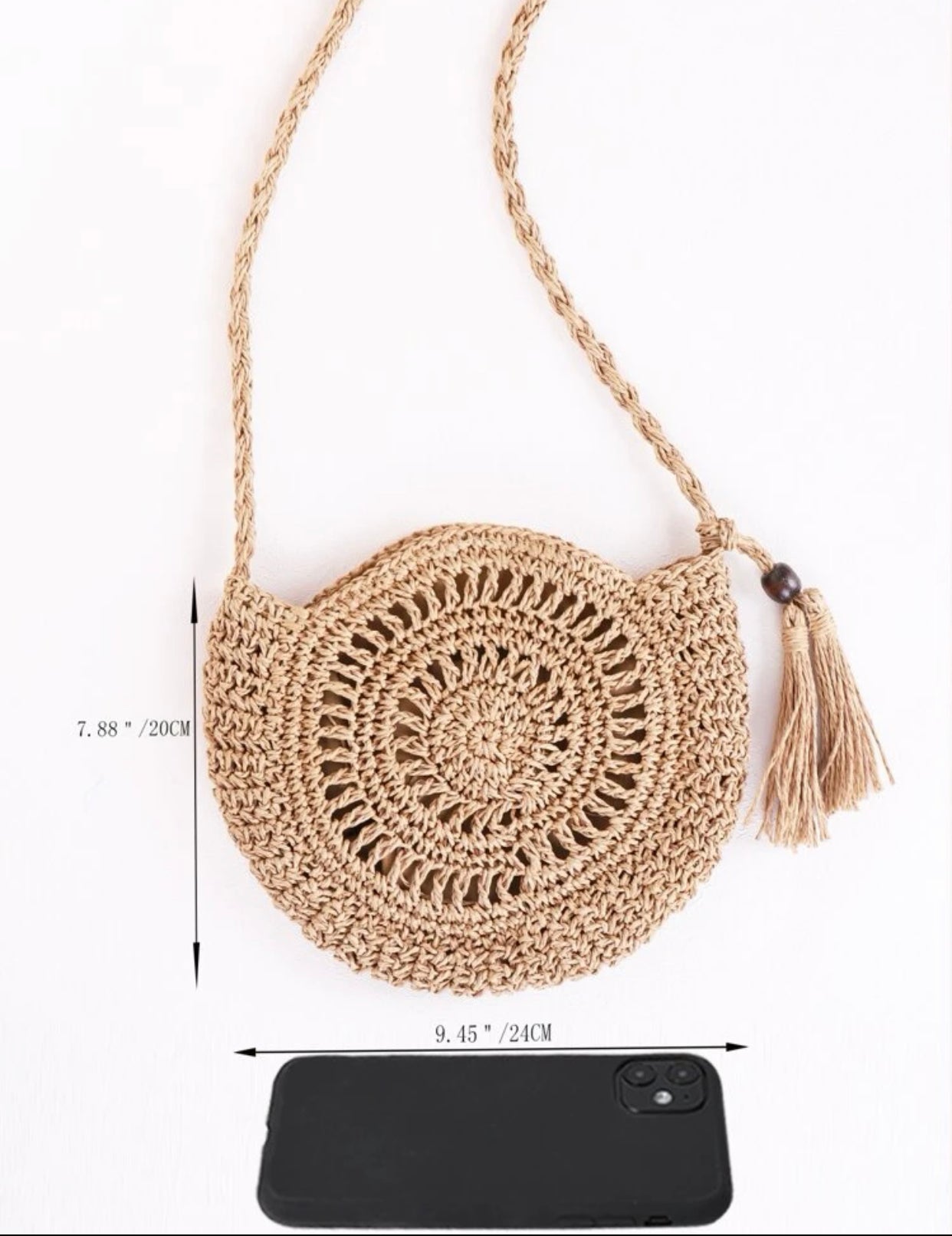 Tassel decor straw bag