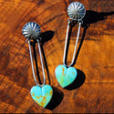 Bohemia Love Heart Turquoise Blue Dangle Earrings