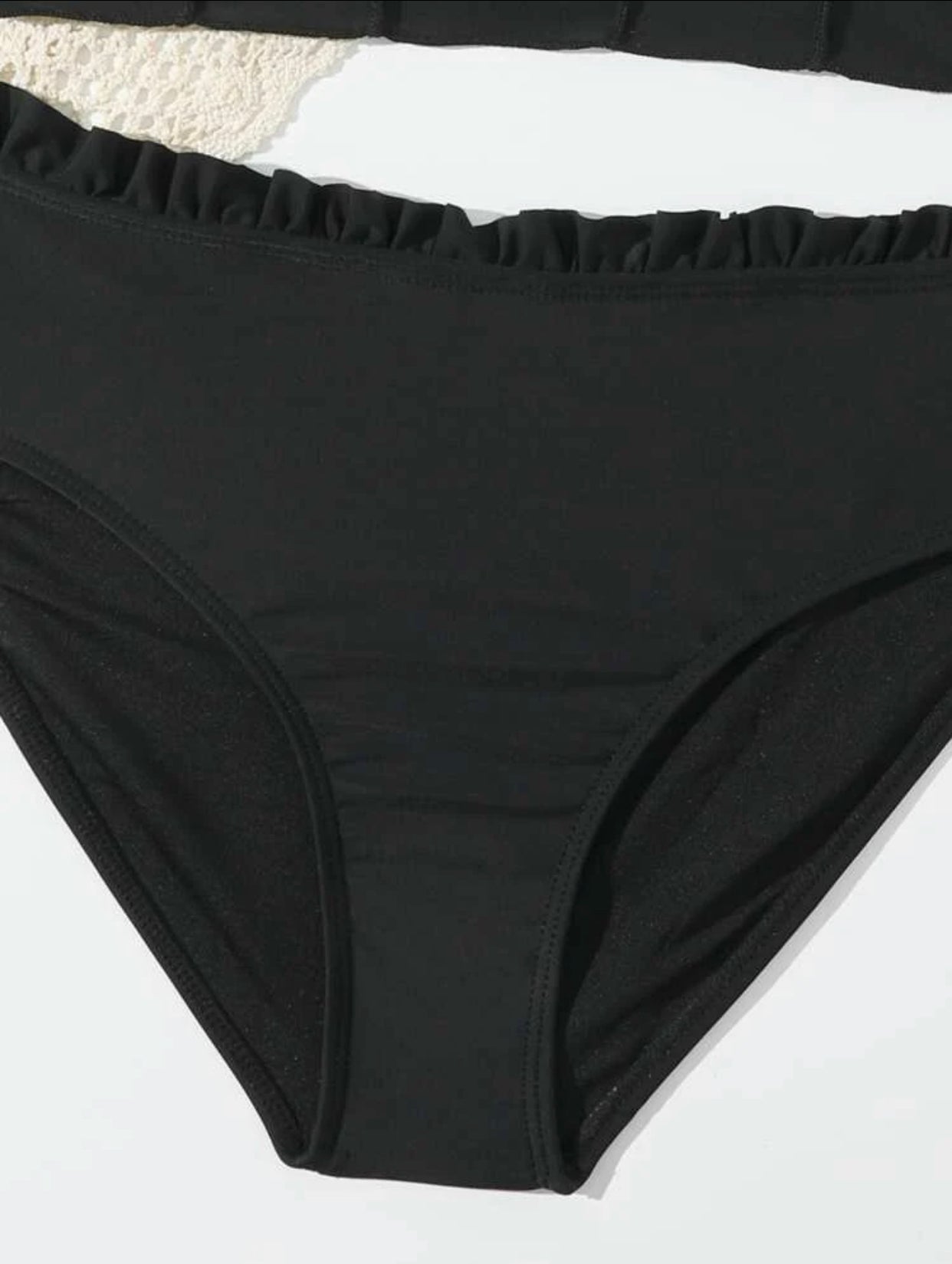 Teen girls frill trim bikini swimsuit