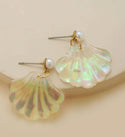 Faux Pearl decor shell drop earrings - Christina’s unique boutique LLC