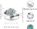 Sterling Silver Turquoise Spoon Ring - S925 Victorian Vintage style adjustable ring.